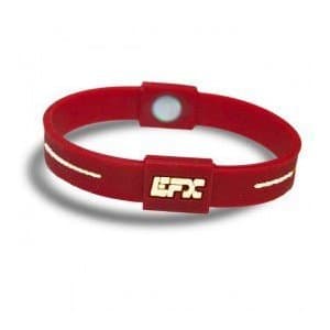 EFX Silicone Sport Bracelet Wristband Size: Large 8" RED with White Lettering
