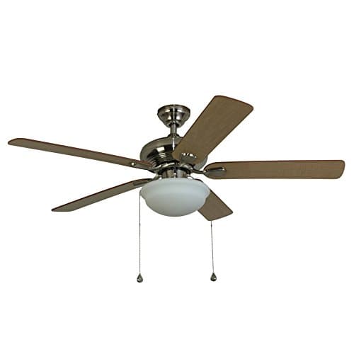 Harbor Breeze Caratuk River 52-in Brushed Nickel Downrod or Close Mount Indoor Ceiling Fan with Light Kit