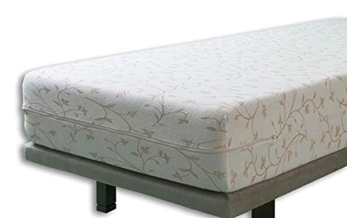 Velfont, Fully Enclosed Mattress Cover, BALI Elastic Terry Cotton Floral Patterned, Beige, King Bed Size Protector (150x190/200cm)