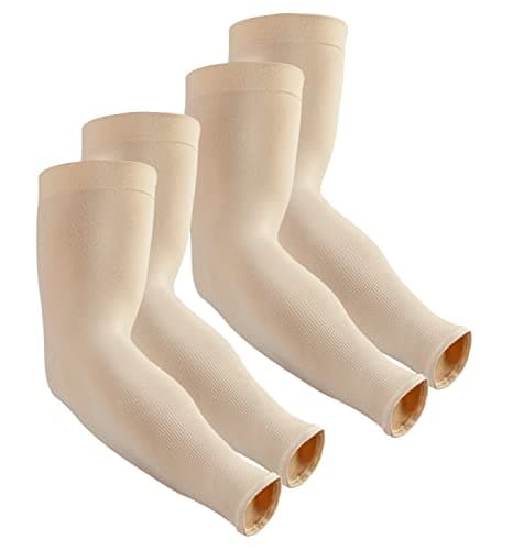 Aegend 2 Pair Sun Protection Cooling Arm Sleeves Compression - Tattoo Cover up - Sun Sleeves for Men Women Youth