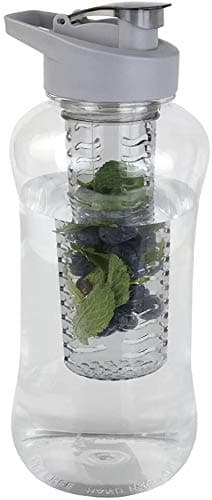 JOEY'Z Large (60 oz - Half Gallon) Fruit Infuser Water Bottle BPA Free for Travel, Workouts, Camping, Sports Bottle
