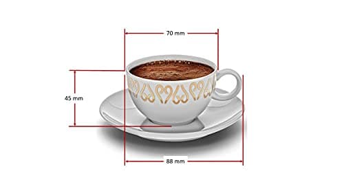 Arzum Okka Turkish Coffee Cups, Set of 2, Porcelain, White