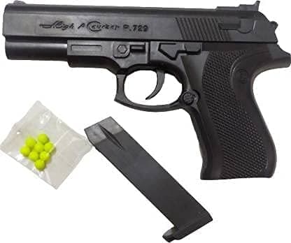 RAGHU™(Pack of 2) Mini Toy Gun PUBG Pistol with 8 Round Barell and 6 mm Plastic BB Bullet 20 pic.Extra Bullet for Kids