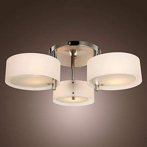 Saint Mossi Modern Acrylic Flush Chandelier Ceiling Lights for Living Room Bedroom with 3 Lights in Chrome Finish
