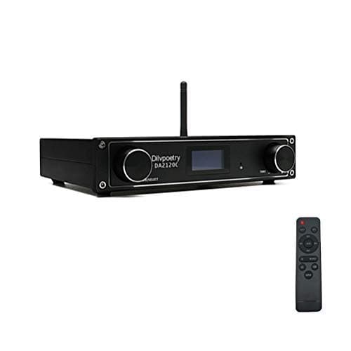 Dilvpoetry DA2120C 120W X 120W 24Bit/192kHz Bluetooth 4.2 DAC Amplifier USB Coaxial Optical Digital Analog Converters with Remote Control (Black)