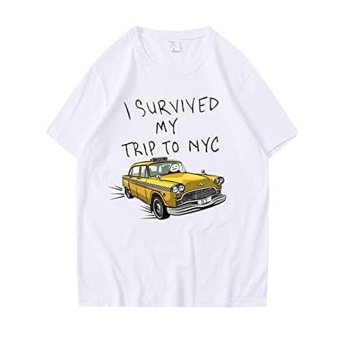I Survived My Trip to NYC Shirts Mens Womens Shirts Round Neck Tops T Shirts Fashion Short