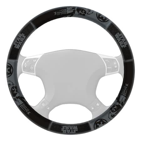 Star Wars OFFICIAL LICENSED STEERING WHEEL COVER - DARTH VADER; Universal Fit (37-38cm / 14.5-15inch) ; Cushioned Grip; Comfortable Driving Experience