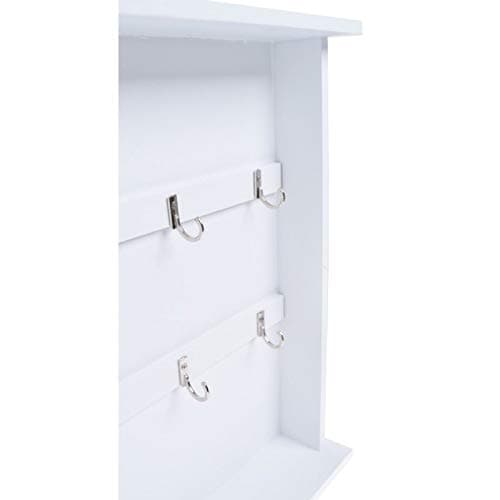 Home Sweet Home Wooden Key Cabinet Shabby Chic Distressed Style Storage with Wall Mounted Hooks