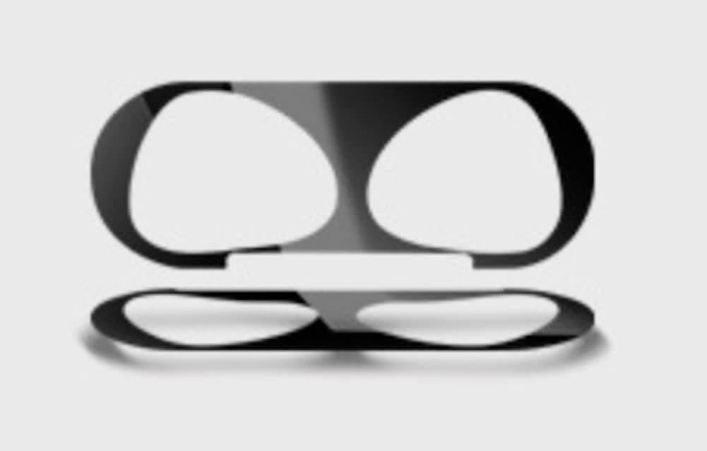 Hikaka For AirPods 3rd / AirPods Pro Case Metal Dust Proof Guard Sticker Skin Protector,Plating Protection Easy installation Ultra Slim,Easy to Clean,Oil Proof and Waterproof (Black, For AirPods 3)