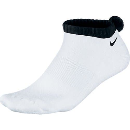 Nike Women's Dri-Fit Pom Pom Golf Socks, White/Black, 4-10.5 (Shoe Size)