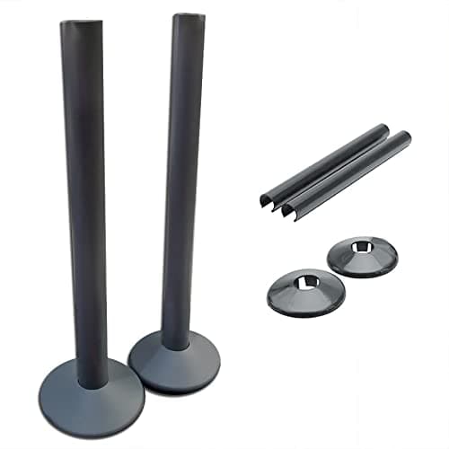 Towel Rail Radiator Pipe Covers & Collars in Black, White, Chrome & Anthracite *Just Snap It* (200mm Anthracite Pipe Covers and Collars)