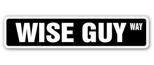 Wise Guy Street Sign Decal Hood Mob Gang Mafia Gangster | Indoor/Outdoor | 9" Wide