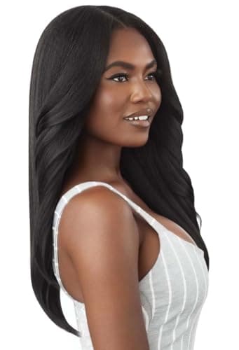 Outre Big Beautiful Human Hair Blend U Part Cap Leave Out Wig DOMINICAN BLOWOUT 22" (DR4/2T27613)