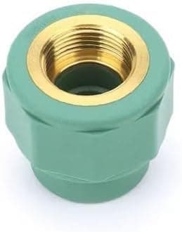 EMIRIX PPR Female Reducer Socket – PPR Pipe Fitting with Brass Thread Insert – Durable, Leak-Proof Plumbing Connector for Hot & Cold Water Systems (8, 20mm X 3/4'')