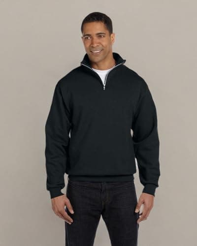50/50 Blend Quarter-Zip Cadet Collar Sweatshirt by Jerzees