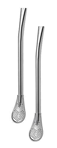 Yerba Mate Bombilla Stainless Steel Filtered Drinking Straw - 6 inches -- Set of 2 by Yerba Wellness
