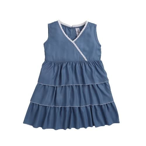 The Magic WandRuffled Layer Sleeveless Lace Dress-Navy