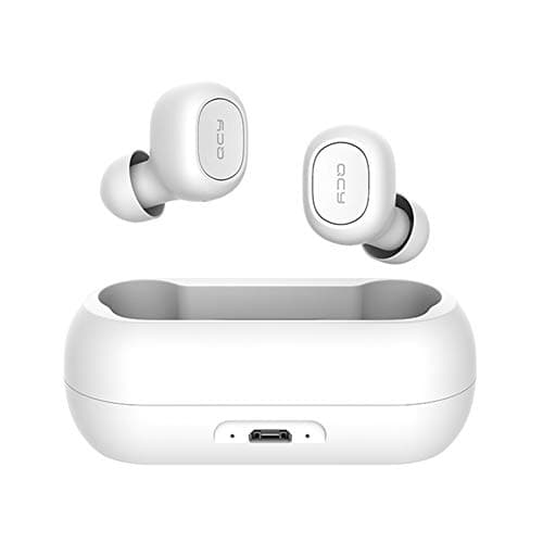 yunbox299 Bluetooth Earphone Earbud Headset Headphone QCY T1C Wireless Bluetooth 5.0 TWS in-Ear Earphones Earbuds with Mic Charge Box White