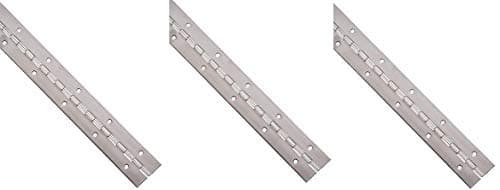 Stainless Steel 304 Continuous Hinge with Holes, Unfinished, 0.06" Leaf Thickness, 3" Open Width, 1/8" Pin Diameter, 1/2" Knuckle Length, 5' Long (Pack of 1) (3-(Pack))