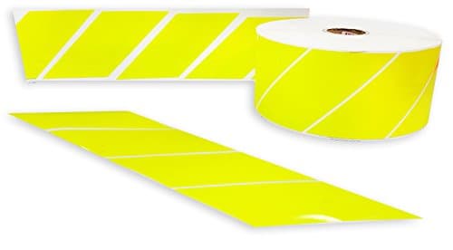 Left YELLOW FLOURESCENT Chevron Tape 100m