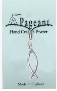 Pewter Christian Fish Phone Charm