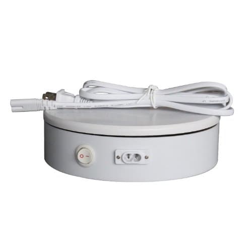 25KG Loading Capacity 20cm Diameter White Rotating Display Stand Turntable