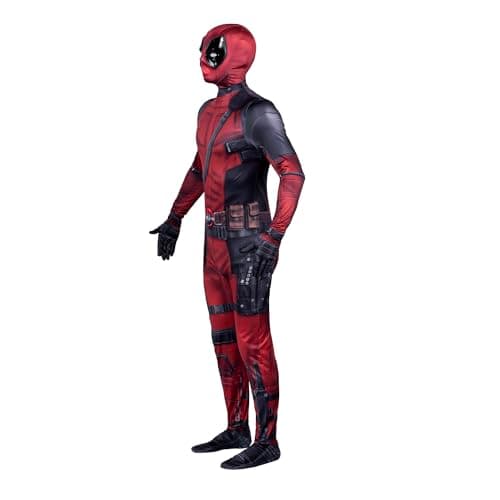 MARVEL Deadpool Official Adult Deluxe Zentai Costume - Deluxe Two-Way Stretch Spandex