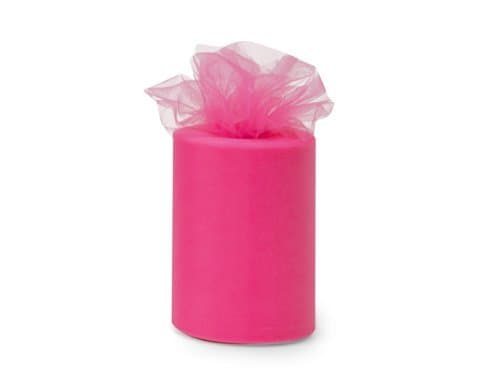 Shocking Pink Wedding Tulle Roll 6 in x 300 ft, 100 Yards Long, for Weddings, Crafts, Hair Bows, Crafting and Decorating