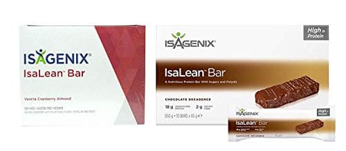 Isalean Bars 18 grams of protein (Pack of 2) (Chocolate Decadence & Vanilla Cranberry Almond)