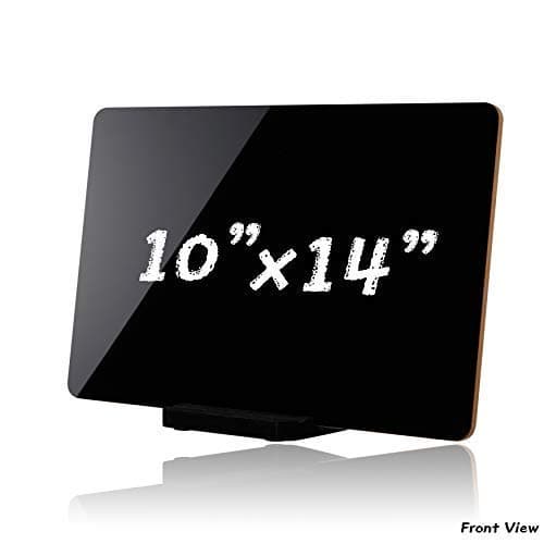 Mini Black Chalkboards (14” x 10”) Writable Non-Porous Surface Message Boards for Work, Home, Office, or Classrooms | Easy to Write and Clean Surface | Includes Vertical Stand