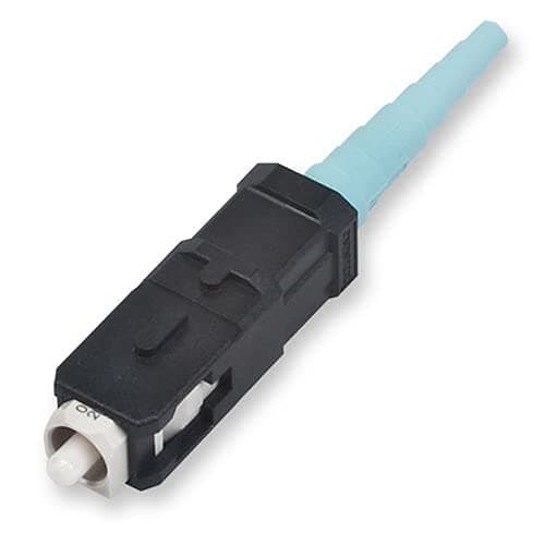 Cable Central LLC Corning 95-050-41-X Unicam High-Performance Connector, SC, 50/125 um Multimode (OM3 & OM4), Ceramic Ferrule, Single Pack, Black Housing, Aqua Boot