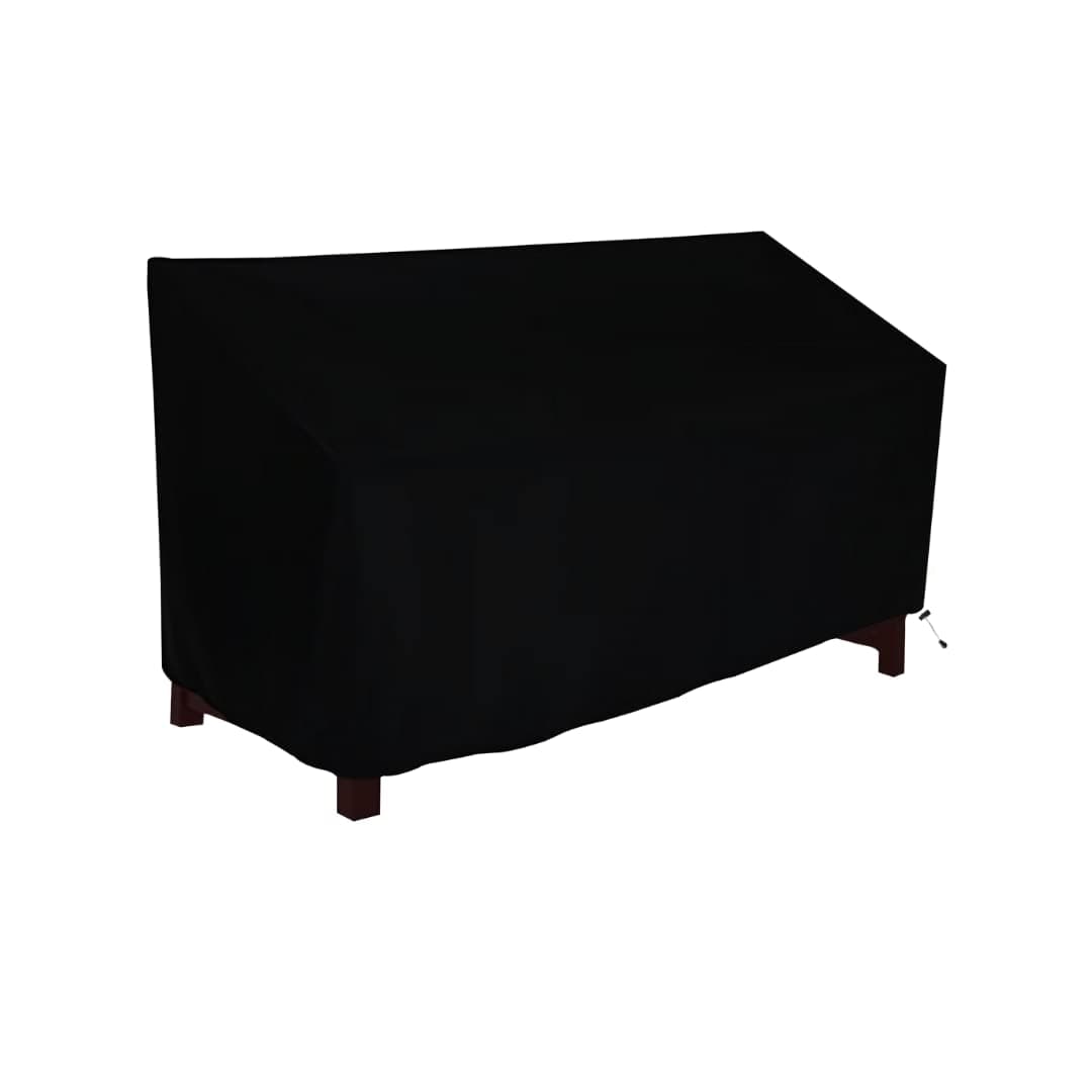 KHOOBREZ Indoor Outdoor Bench, 2-Seater Patio Chair Dust Waterproof Garden Furniture Sofa (Black), Polyester