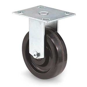 E.R. Wagner Caster, Industrial, Large Plate, Med. Duty, Rigid, Type-Phenolic, Cap.=450 lbs. (1 Each)