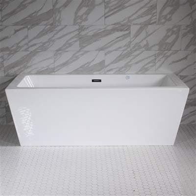 'Asti59CAJ' 59 x 34 inch Center Drain HEATED AIR JETTED High Gloss White ACRYLIC Freestanding Bathtub