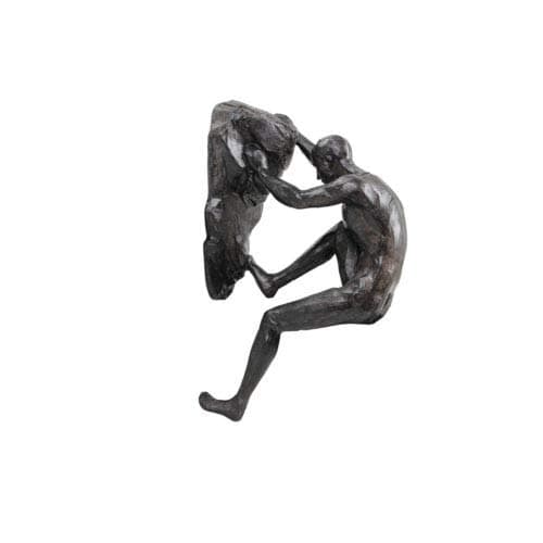 1x Rock Climber Figurine climbing with both hands - Bronze Colour wall hanging Ornament Statue Home Art Decoration