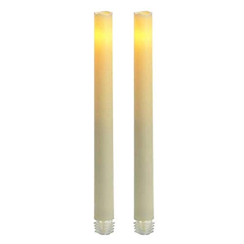 Set of 2 9" Tall LED Flickering Flameless Taper Candles, Ivory- Table Candles Window Candle Lights, Battery Operated Candles Stick Candles, Christmas Candles-- Romance Dinner Candle By JIAJIA Spring