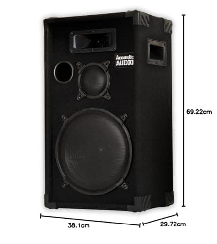 Acoustic Audio by Goldwood Acoustic Audio CR12 PA Karaoke DJ 12" Speaker 500W 3 Way,Black