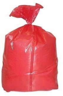 Water Soluble Red Laundry Bags with Dissolving Strip Disposable Linen Bags