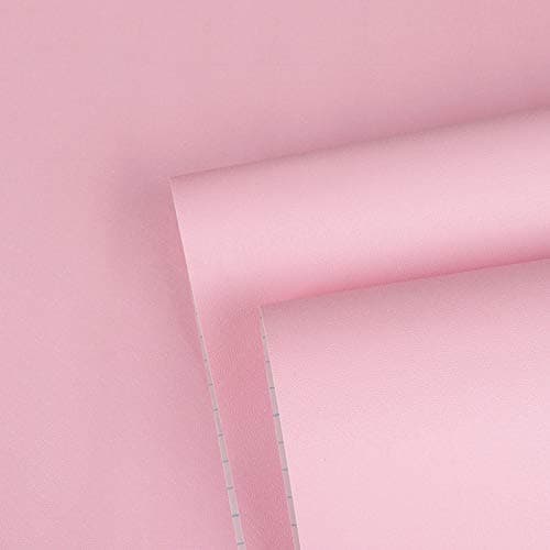 17.7"x197"Pink Wallpaper Pink Gift Wrapping Paper Self Adhesive Removable Wallpaper Pink Peel and Stick Contact Paper for Girls Solid Wallpaper Pink Decorative Cabinets Faux Vinyl Film Roll
