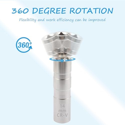 Spark Plug Socket Set,14mm&16mm Thin Walled Spark Plug Socket,Car Accessories Universal Joint 3/8-Inch Drive 12 Point Magnetic Swivel Socket Removal Tool,Compatible