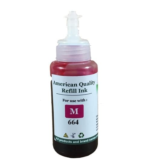 VividColors Magenta Ink Refill Bottle T6643 T664 664 Ink kit for ET-2500 ET-2550 ET-4500 ET-2500 ET-2550 ET-4500 ET-4550 ET-3600 ET-2600 ET-2650 ET-14000 ET-16500