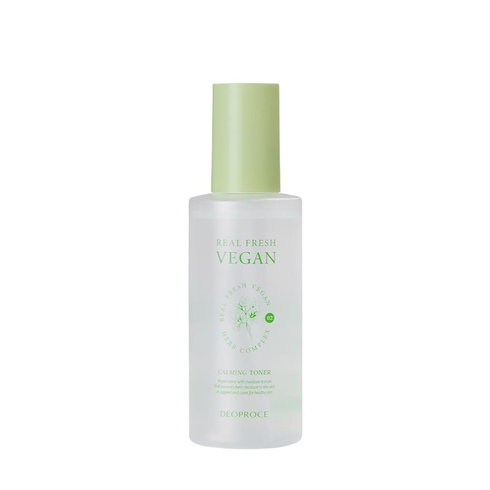 Real Fresh Vegan Calming Toner 200 ml, Korean Skincare, Rosemary, Jasmine, Chamomile, Sage, Lavender Extracts