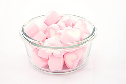 Flavours Ministry of Candies Miniature Marshmallows Pink and White Heart Shape 100 g Vanilla and Strawberry Flavour for Hot Chocolate Baking and Desserts