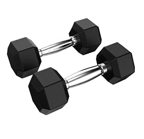 Joysale Barbell Set Hex Rubber Dumbbell with Metal Handles Heavy Dumbbells, Choose Weight(5lbs,10lbs, 20lbs, 30lbs, 50lbs) Exercise at Home Best Choice