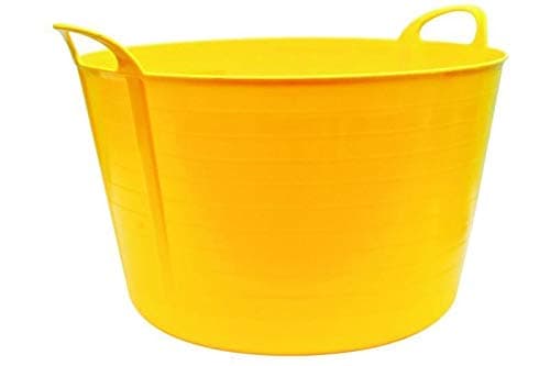 75L Liter Yellow Heavy Duty Large Flexi Tub Garden Home Flexible Plastic Storage Container Bucket Flex Tub- MADE IN UK