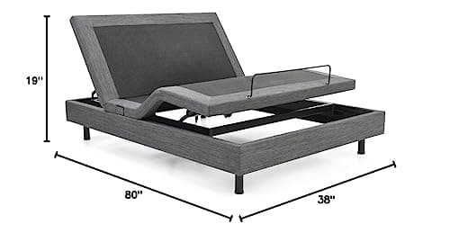 Adjustable Comfort Posture+ Adjustable Bed Base with Massage, Wireless Remote, and USB Ports, Twin XL, Black