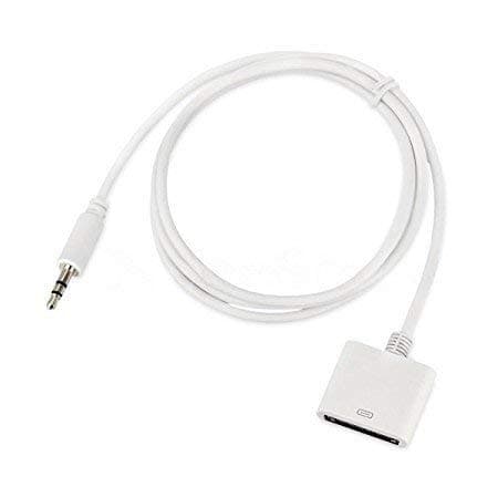 Click2u Audio Cable AUX 3.5mm Male to 30 pin Female Audio Adapter Converter Cable [WHITE]