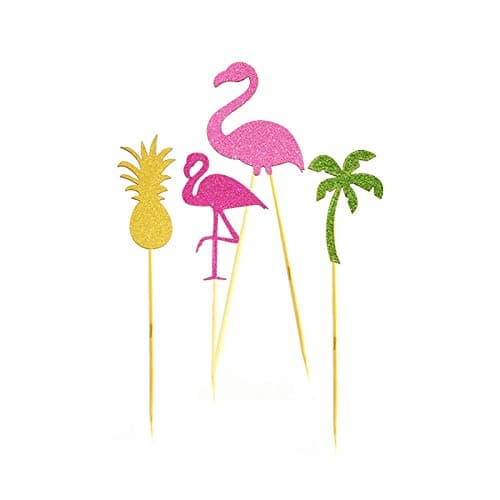 Flamingo Cake Poker Cactus Wedding Party Birthday Cake Paper Flags set