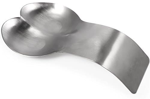 Tspkey Kitchen Stainless Steel Double Spoon Rest Spoon Holder Silvery