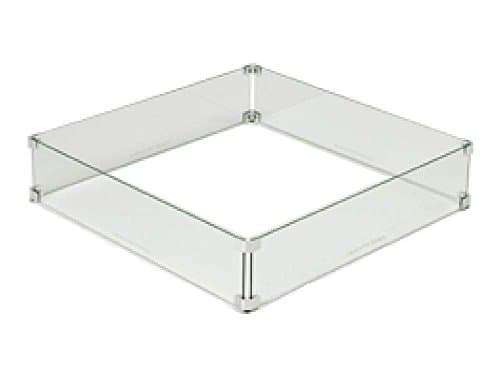 HPC Fire Square Fire Pit Glass Wind Guard (WG37-SQ), 37-Inch